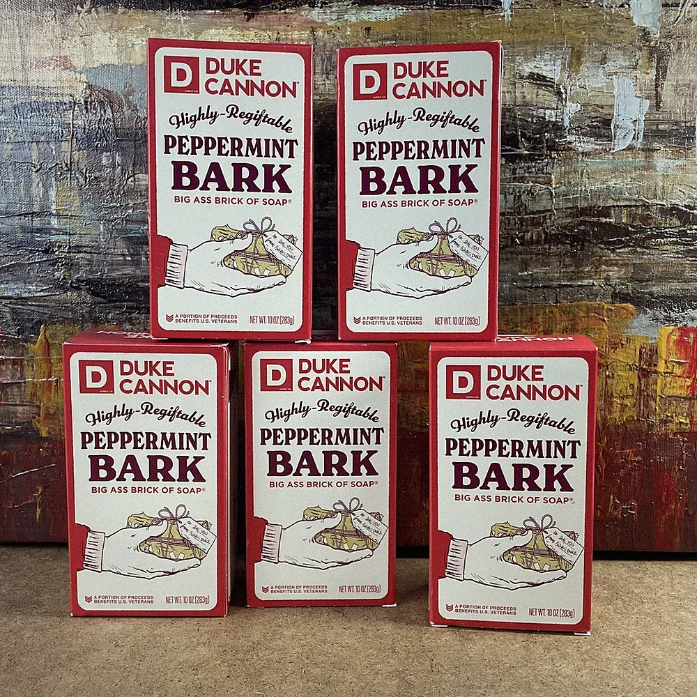 5 Pack: Duke Cannon Peppermint Bark Scent Bar Soap Holiday Collection 10 oz