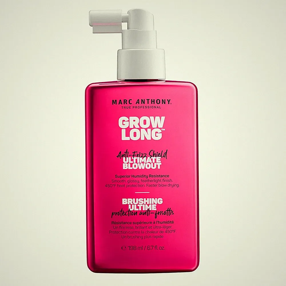 Anti-Frizz Shield Ultimate Blowout Spray, Grow Long - Smooth, Shiny Hair in High