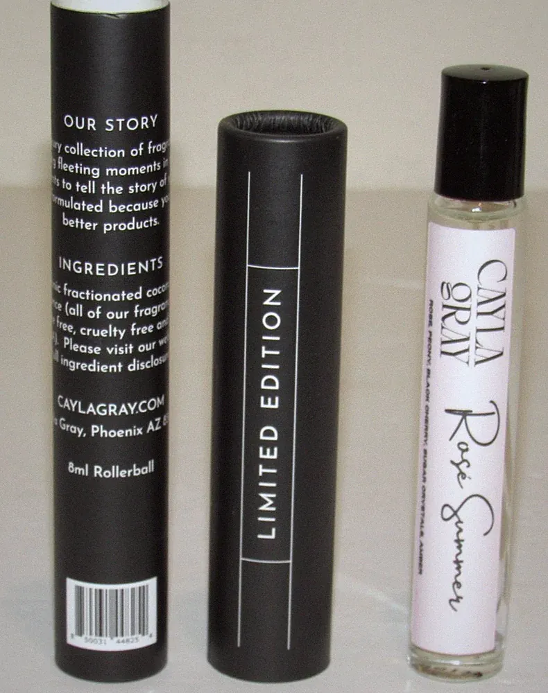 Cayla Gray Rose Summer Perfume Oil 0.24 Oz 8 mL Perfume Rollerball Travel Size