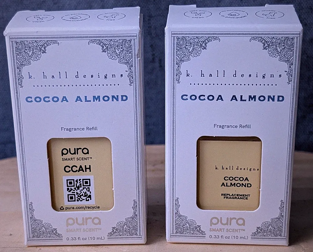 K. Hall Designs Cocoa Almond Smart Scent Refill Replacement Fragrance 10ml 2pk