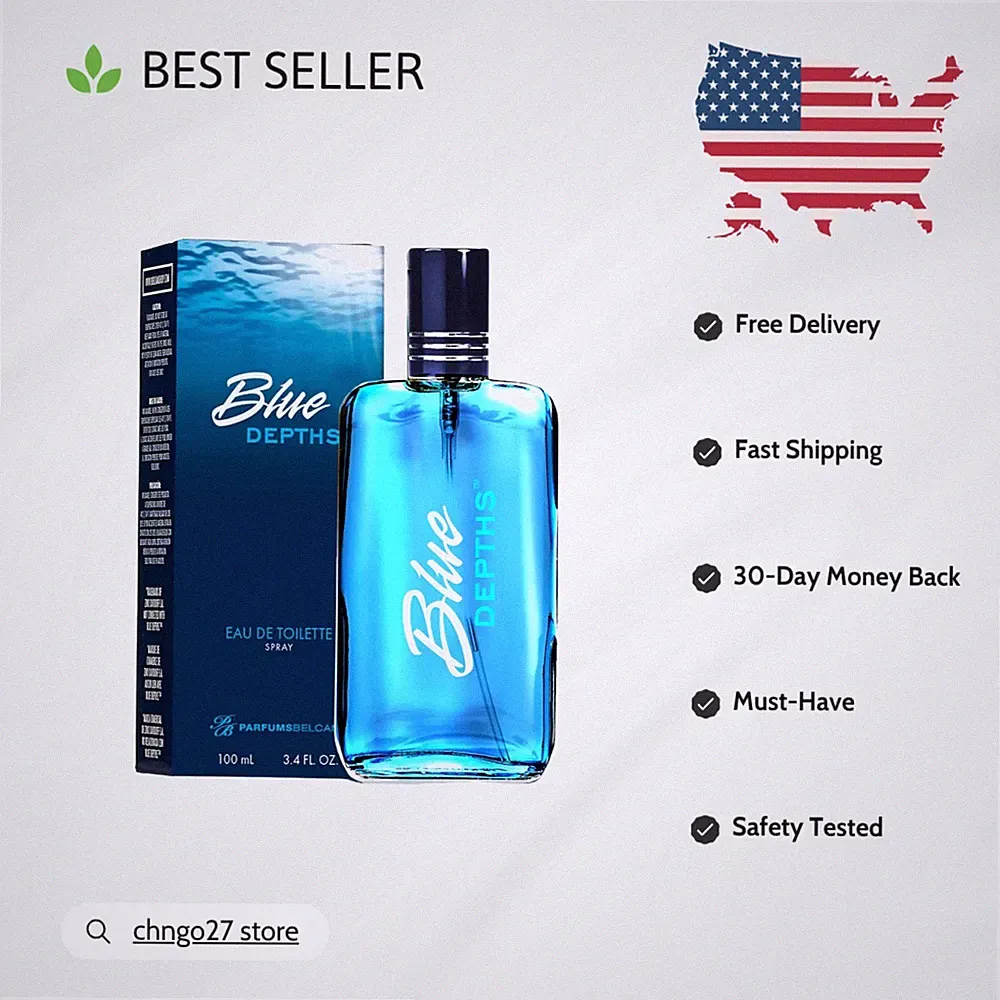 Lightweight Blue Depths Spray: 3.4 Fl Oz Citrus & Amber Cologne for All Day Use