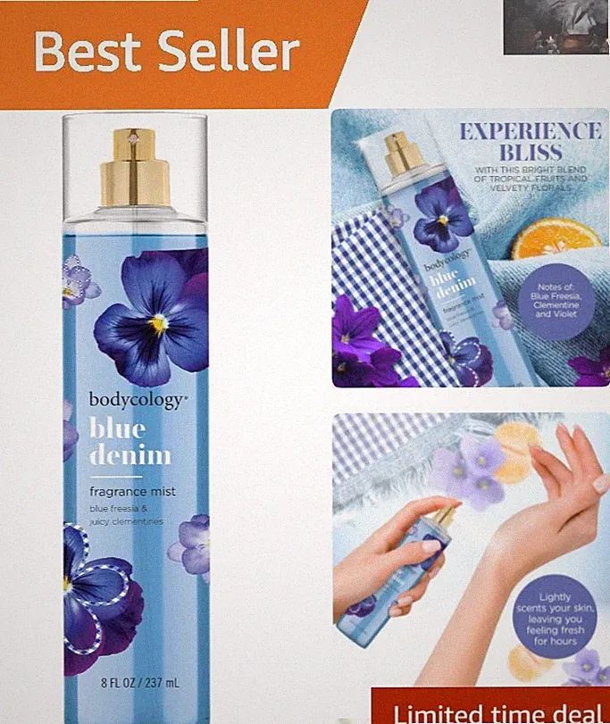 Phthalate-Free Blue Denim Body Mist 8 fl oz – Long Lasting Fragrance Spray