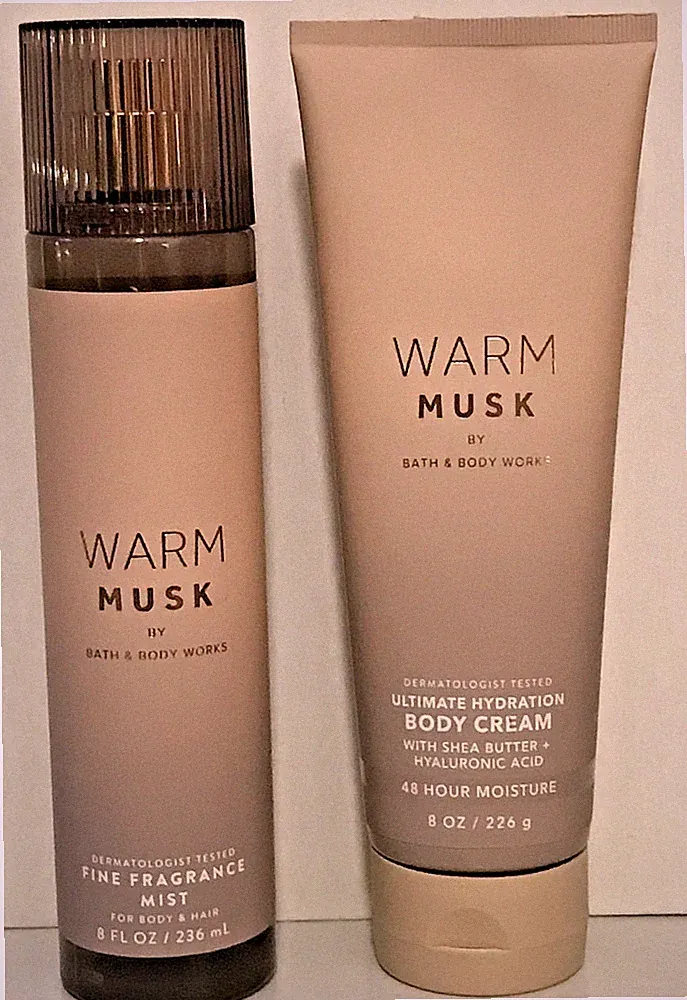 WARM MUSK Hydration body cream & Fragrance mist spray Bath Body Works 2